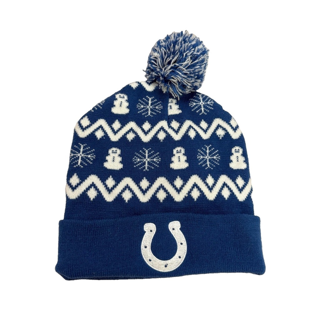Indianapolis Colts Winter Knit Pom Hat Beanie Snowmen